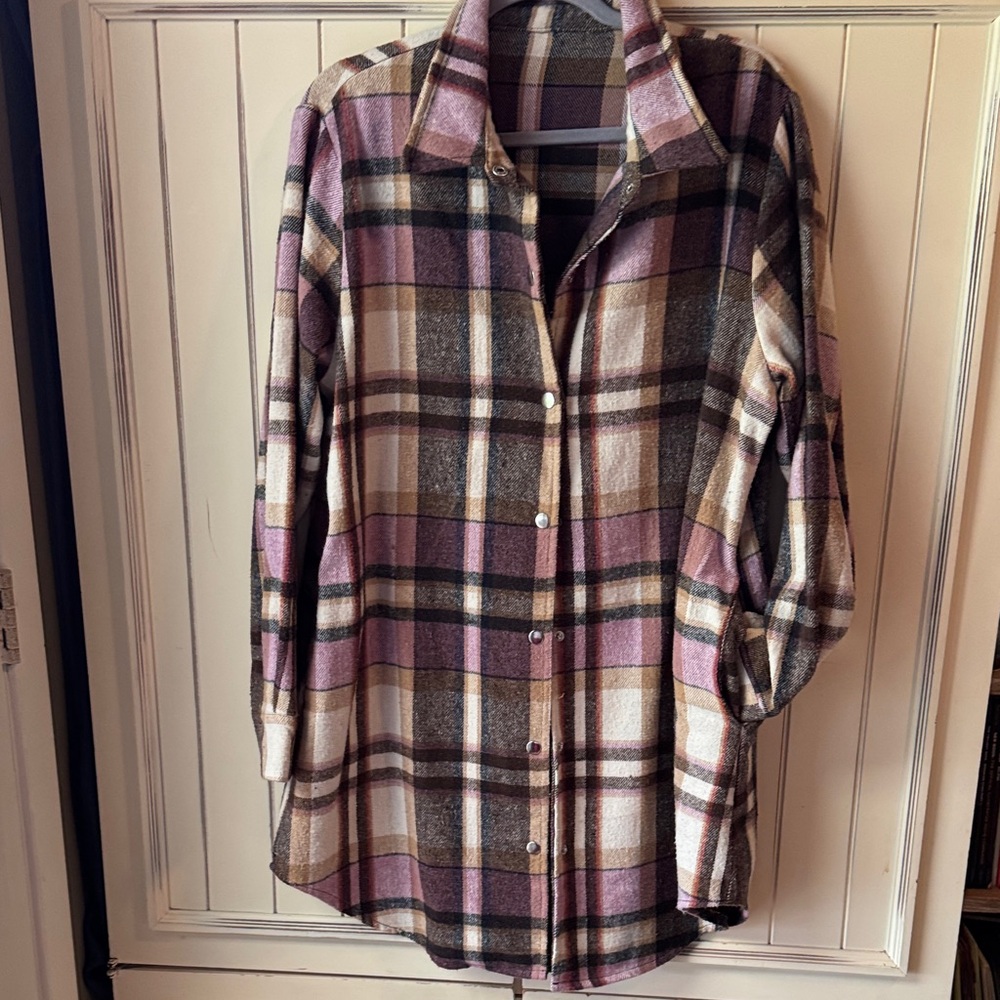 Plaid Button-Up Shacket